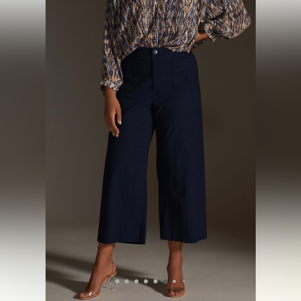 The Colette Cropped Wide-Leg Linen Pants by Maeve